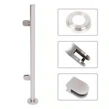 Corrosion Resistant Stainless Steel Railing Column, Universal Glass Panel Handrail Support, Modern Simple Design For Residential & Commercial Use - Silver - View 10