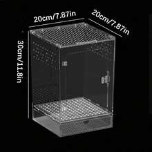 1pc Acrylic Tree Frog Pet Snake Habitat Terrarium With Front Opening For Reptile Breeding