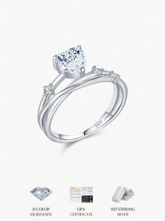  MODIAN D Color VVS1 Square Moissanite Ring 925 Sterling Silver Dazzling Wedding Band Rings For Women Fine Jewelry Gifts