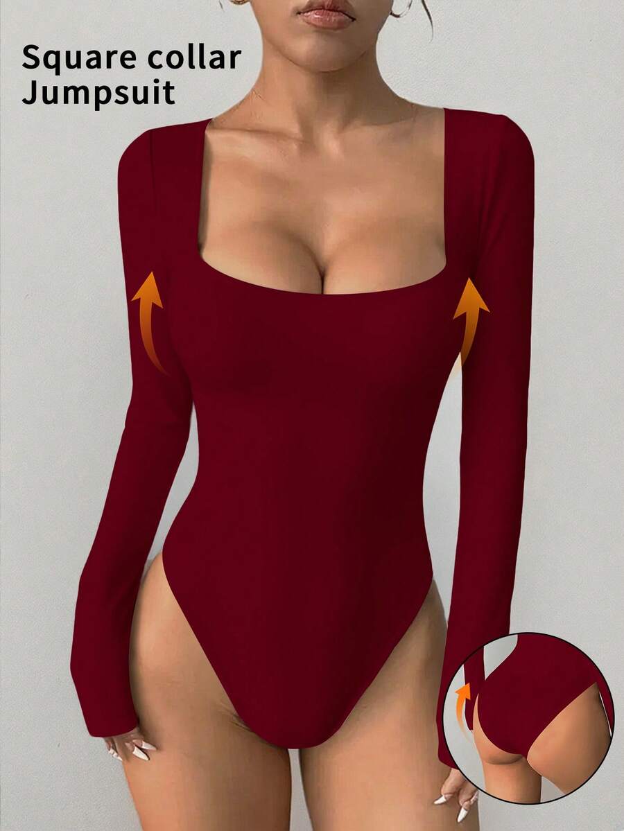 imisic Bộ jumpsuit dài tay cổ vuông gợi cảm cho mùa xuân/hè, với thiết kế cổ vuông khoét sâu, kiểu dáng ôm sát cơ bản, là item thiết yếu cho cả mặc trong nhà và ngoài trời, mang lại hiệu quả tôn dáng tuyệt vời. Bộ jumpsuit dài tay cổ vuông khoét sâu ôm sát này phù hợp cho thể thao, mặc ở nhà và các hoạt động hàng ngày.