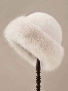 Mũ ấm áp thu/đông cho nữ, mũ Mông Cổ phong cách châu Âu và Hàn Quốc có viền lông giả, mũ len beanie dày ấm bảo vệ tai, mũ xô bông cho bé gái, mũ trượt tuyết, đồ đội đầu dễ thương màu trơn, phụ kiện thiết yếu thu/đông - Nhiều màu - Xem 5