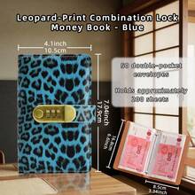 A Leather Money-Saving Notebook With Leopard Print Pattern, Equipped With A Password Lock, Large Capacity, A6-Sized Wallet, Budget Binding Clips With Password Locks, Envelopes And Expense Budget Forms, Cash Organizing Boxes, Budget Savings Money Clips With Cash Envelopes For A6 Size. - Multicolor - View 9