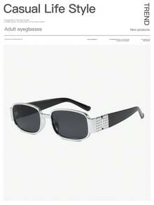 1 PC Men's Classic,Business Rectangle Frame Fashion Glasses For Beach Party - Multicolor - View 10