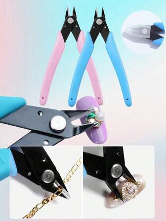 Professional Stainless Steel Nail Art Rhinestone Removal Pliers,Manicure Nail Pliers - Metal Diagonal Cutters,Wire Cutter Nail Unloading Nippers Chain Scissors For Easy Gem & Jewelry Detachment, Nail Clippers,Nail Art Drill Bit Remover,Nail Tools,Nail Supplies,Gifts For Family, Friends, Lovers, Back To School,Halloween,Christmas