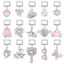 1件DIY模块化互扣手链吊坠，饰有心形、蝴蝶、樱桃元素，适合作为派对礼物送给朋友/情侣，适用于圣诞节、新年、万圣节、情人节等场合，设计精美，不锈钢材质，本地制造，实用时尚，圣诞节和万圣节必备单品，秋季色调，圣诞风格，圣诞装饰，派对穿搭指南