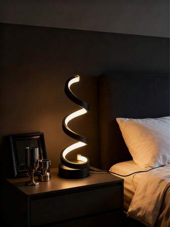 1 件装现代台灯，可调光床头灯，螺旋灯，10 级 3 色 LED 台灯，房间 LED 灯，夜灯，阅读灯，适用于床头柜、卧室、客厅、办公室、客厅装饰、卧室装饰、圣诞家居装饰、圣诞节装饰、家庭圣诞装饰、婚礼装饰、毕业装饰、卧室、家居、厨房装饰