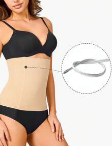 Nebility Womens' Waist Trainer Tummy Control Waist Cincher Slim Body Shaper - Beige - View 5
