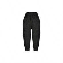 Pantalones Casuales, Pantalones Casuales elsticos Suaves y elsticos de 3/4 de Largo para Mujer con Pantalones Deportivos de Ajuste Regular - inicial - Ver 6