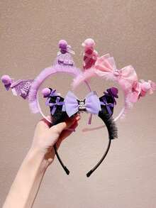 1 pièce Serre-tête mignon Kuromi de Sanrio, accessoire de cheveux polyvalent et doux de dessin animé