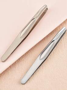 新款不锈钢胡须修剪镊子，女士眉毛专用精密小镊子，礼盒包装，情人节礼物 - 彩色 - 查看 7