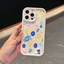 La elegante y sencilla carcasa de teléfono anti - caída con diseño de patrón de elementos marinos es adecuada para los modelos  17, 16, 15, 14, 13, 12, 11 Pro / air / xR / XS y  s25 / S24 / S23 / S22 / Fe / plus, construida con material tpu, que proporciona protección contra caídas y amortiguación. Adecuado para regalar amigos y regalos de San valentín. - Negro - Ver 6