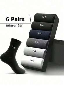 6 Pasang Kaos Kaki Bisnis Pria Polos Sederhana, Menyerap Keringat, Anti Bau, Bernapas, Deodoran, Nyaman, Kompresi, Kaos Kaki Kru untuk Semua Musim - MultiWarna - View 13