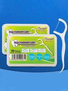 400/200/100/50支装便携式一次性牙线棒，家用/旅行用一次性塑料牙线棒，带收纳盒 - 白色 - 查看 5