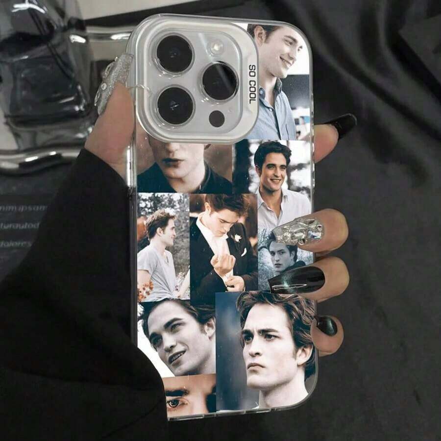 Funda de teléfono T-Twilight Robert Pattinson para 17,16,15,14,13,12,11,Pro,Max,Plus,air, anti-caída, gris plata mate, parachoques duro - Z6 - Ver 1