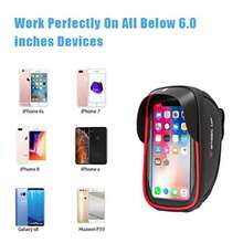 r1 - Bolsas de montaje para teléfono de bicicleta, bolsa de marco frontal de bicicleta de primera calidad, bolsa impermeable con orificio para auriculares para smartphone de menos de 6 pulgadas,(default) - Multicolor - Ver 3