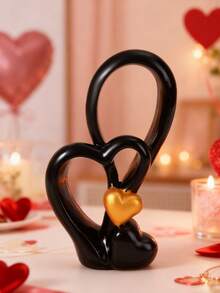 1 szt. Romantyczna dekoracja w kształcie podwójnego serca – minimalistyczny salon, sala wystawowa, wystrój domu, wazon, centralny element, dekoracja stołu, niezbędna na Walentynki, dodaje klimatu, modne narzędzie do dekoracji przestrzeni, tworzy przytulny kącik w domu - Wielokolorowe - Zobacz 10