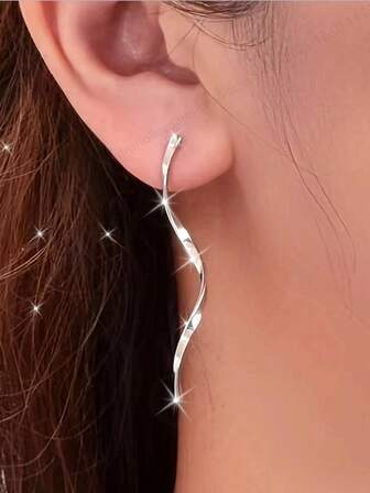 1 Pair Minimalist Elegant Geometric Spiral Stud Earrings For Women