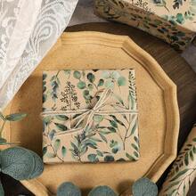RUSPEPA Papel de regalo de hoja de eucalipto 17 pulgadas x 32.8 pies mini rollo rollo de papel kraft para mujeres primavera verano boda y cumpleaños - Hoja verde - Ver 4