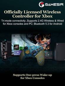 GameSir G7 Pro Wireless Controller, Compatible With Nintendo Switch, PC And Android, Wuchang Luoyu Edition, Microsoft Officially Licensed Wireless Gaming Gamepad, With Charging Dock, Compatible With Series X|S And Windows, Equipped With Magnetic Resistance TMR Joystick, 6-Axis Gyroscope, Hall Effect Micro-Switch Triggers, Four Additional Buttons, 1000Hz Polling Rate, 1200mAh Battery And Four Vibration Motors. - G7 Pro - View 5