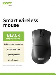 Acer OMR243 Wireless Mouse, 2.4GHz USB Receiver, Wireless Computer Mouse, 5-Button Design, Compatible With PC, Laptop And Desktop, Suitable For Office And Gaming - Black - View 14