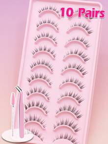 10/7/5 Pairs Natural False Eyelashes, Fluffy & Soft, Thick 3D Mink Lashes, Long & Fine, Messy Multi-Layer, Short & Dense Fake Lashes, Suitable For Wedding, Party, Club, Daily Work, Meeting, Comfortable To Wear, Handmade Lashes, Flared Ends, Elongate Eyes, Natural & Realistic, Whole Lash Strip, Long-Lasting & Voluminous, Popular Makeup Tool - Natural Lashes - View 3