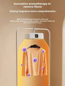 Secadora de ropa portátil, temporizador de control remoto inteligente de 1 a 8 horas, ajuste de temperatura para diferentes prendas, rayos ultravioleta LED incorporados para desinfectar la ropa, adecuado para hogares, apartamentos, viajes de negocios y viajes. - Blanco puro - Ver 6