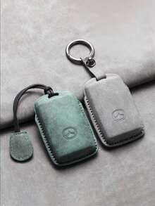适用于CX5/CX4和Atenza 6 CX50的优质PU皮革钥匙扣 - 时尚汽车钥匙套，带金属环，多种颜色可选（粉色、灰色、蓝绿色） - 耐用安全的钥匙收纳器，汽车钥匙链，适用于CX5/CX4/6 Atenza/CX50的优质PU皮革钥匙扣，时尚汽车钥匙套，带金属环，多种颜色可选（粉色、灰色、蓝绿色） - 耐用安全的钥匙收纳器，防刮擦汽车钥匙链，易于安装 - 彩色 - 查看 3