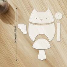 7件套猫头鹰造型悬挂式收纳袋缝纫模板，DIY猫头鹰图案绗缝模板，可自由移动机缝拼布图案模板，透明预折痕折叠模板，手工辅助工具 - 透明 - 查看 2