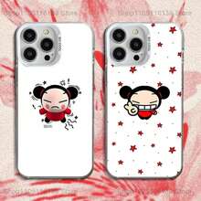 Funda de Teléfono P-Pucca Cute Love para 17,16,15,14,13,12,11,Pro,Max,Plus, Cubierta Mate Blanca a Prueba de Golpes - z2 - Ver 1