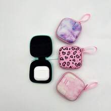 Girly Style Shockproof 1pc EVA Material Square Earphone Case With Zipper Closure, Crush-Resistant, Portable Handheld Storage Box For Bluetooth Earphones/USB Drives/Coins/Keys, With Mesh Pocket And Soft Divider, Compact And Lightweight, Unisex Travel Pouch Birthday - Multicolor - View 7