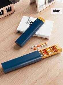 1pc Portable Divided Pill Container - Multi-Compartment Travel Pill Case With Strong Sealing, Compact Durable Pill Organizer, Simple Shape Design, Ideal For Daily/Vacation Medication Storage, Assorted Colors Available For On-The-Go Use - Multicolor - View 7