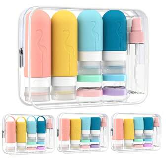 17-Piece Macaron-Colored Silicone Travel Spray Bottle Set, For Toiletries, Leak-Proof And Refillable Liquid Containers, Travel Essentials, Includes Storage Bag, Suitable For Cosmetics, Shampoo, Soap, Conditioner, Lotion, Portable Travel And Home Repackaging, The Best Gift.