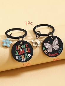 IN MY AUNTIE ERA Stainless Steel Keychain, The Best Gift For Auntie Car Accessories Bag Charm School Cute Goth Y2k - Multicolor - View 18