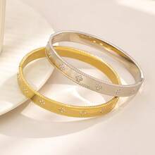 Fashionable Sparkling Four-Leaf Clover Bracelet, Stainless Steel Zirconia Decorated Women's Bracelet, Suitable For Daily Wear And Gatherings, Excellent Jewelry Gift For Holidays - B323 - View 4