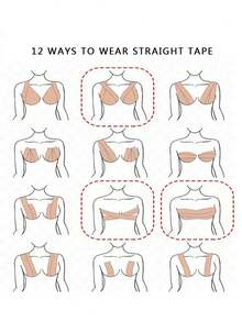 5米长透明胸贴 S-XXL码 时尚塑形提拉胸贴 隐形胸贴文胸 适合大胸女性穿衣或搭配衣物时支撑胸部 - 黑色 - 查看 4