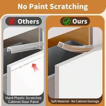 SLAW Cabinet Protectors For Kitchen Cabinets Cabinet Door Edge Protector PVC Edge Guard Drawer Protector Prevent Wear Chipping Discoloration Bumpers Clear 3/4" Thick 47'' Length - Clear - View 3