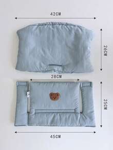 Almofada para cadeira alta de bebê com estampa de ursinho fofo (1 unidade), macia e agradável à pele, antiderrapante, removível e lavável, compatível com diversos modelos de cadeiras altas.