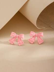 1 Cute Fashionable Personalized Small Women's Bow Stud, Zinc Alloy Paint Process, Perfect Elegant Network Red Explosion - Butterfly - View 6