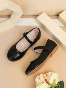 2025新款时尚女童平底休闲百搭鞋，适合搭配连衣裙，日常穿着，夏秋季皆宜 - 黑色 - 查看 4