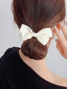 2 PCS Red Bow Hair Tie Princess Hair Tie Girls' Hair Accessories Back To School Season Satin Double Layer Wrap Waist Butterfly Colon Circle Ponytail Hair Tie Versatile Headgear - Burgundy - View 7