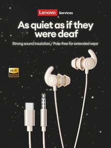 Tai nghe có dây Lenovo YF40 với cổng Type-C & 3.5mm, khử tiếng ồn kép, âm thanh vòm HiFi, micro độ nét cao, lý tưởng cho nghe nhạc, chơi game, làm việc văn phòng, tập luyện, nút tai bằng silicon thoải mái. - Màu xanh lam - Xem 5