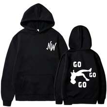 Printed Hoodie Sports Suit Men's And Women's Cartoon Hooded Sweater - màu đen - Xem 1