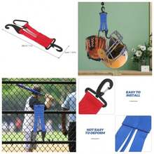 Soporte de Pared para Equipo de Bisbol 2 Piezas con Clips para Guantes y Ganchos para Casco Organizador Resistente para de Sftbol en Garaje Hogar y Escuela Color Rojo y - Colores surtidos - Ver 1