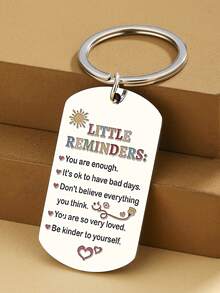 1Pc Fun Inspiration Gift Keychain - You Are Enough Keychain, Reminder Keychain, Men's And Women's Inspiration Gifts Valentine's Day Car Accessories Bag Charm School Letter Cute Goth Y2k - Multicolor - View 3