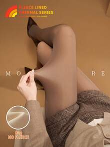 A Pair Of Women's Autumn And Winter Non-Fleece Single-Layer Skin-Through Tight Pants, Fashionable And Elegant Solid Color, High-Waisted, Belt-Cinching, Leg-Shaping Tights, Suitable For Business, Office, Casual, Festival, Valentine's Day And Daily Use. Suitable Temperature: 5-15℃ - Multicolor - View 14