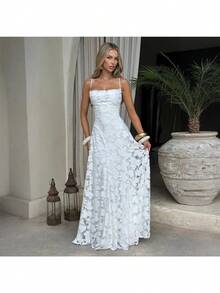 Christmas New Party Style Evening Dress, Sexy And Spicy Girl, Bareback Strap Style Long Dress - 白色 - 查看 4