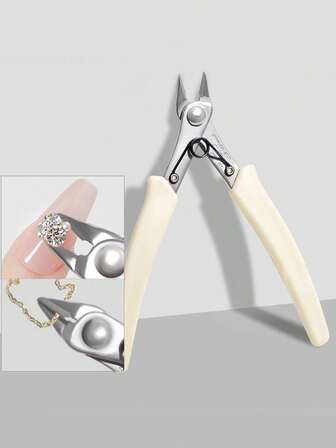 Professionell tång i rostfritt stål för borttagning av strass, manikyrtång - diagonala avbitare i metall, trådklippare, nagelavlastningstång, kedjesax för enkel borttagning av ädelstenar och smycken, nagelklippare, nagelborrborttagare för nagelkonst, nagelverktyg, nageltillbehör, presenter till familj, vänner, älskare, skolstart, Halloween, jul