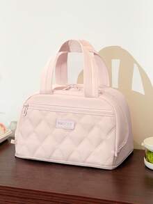 1pc Insulated Lunch Bag, Slanted Design, Minimalist Style, Suitable For Students And Office Workers; Cute Large Capacity, Suitable For Picnics; Large Capacity Reusable Lunch Tote Bag, Waterproof Portable Design - Multicolor - View 9
