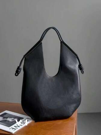 Women's Bag, Niche Minimalist Tote, Premium PU, 2026 New Large-Capacity Commuter Shoulder And Underarm Bag, Dark, Sweet Cool, Hot Girl Style