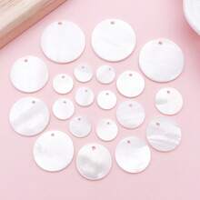 10/20个淡水贝壳扁平白色圆形片，古风发饰DIY材料，手工发饰汉服流苏饰品制作。 - 白色 - 查看 9
